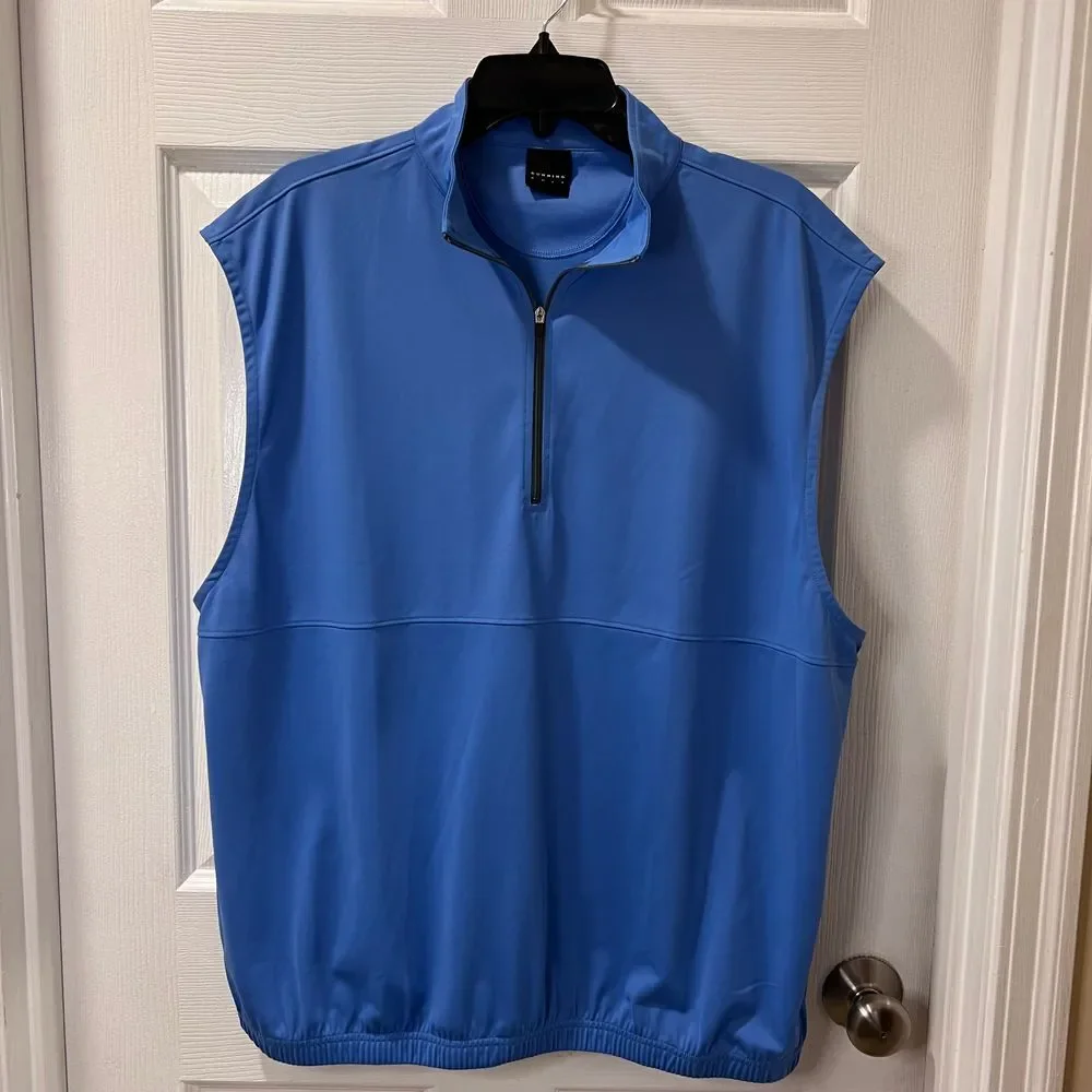 DUNNING Performance Golf Quarter-Zip Sleeveless Vest Athletic Running Blue-SZ L‎
